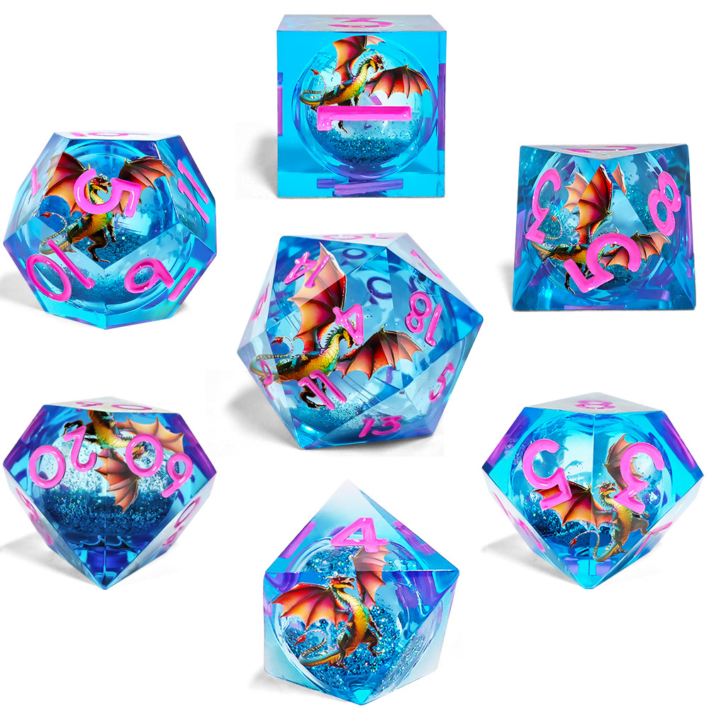 Dice Set Polyhedral - Dragon Liquid Core Dice Set -