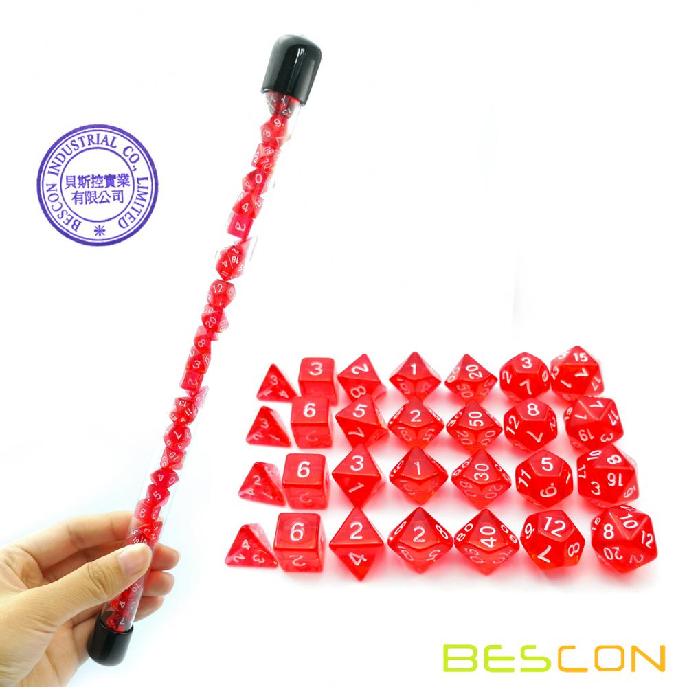 Bescon 28pcs Translucent Red M - огляд і ціна Dice Set Polyhedral