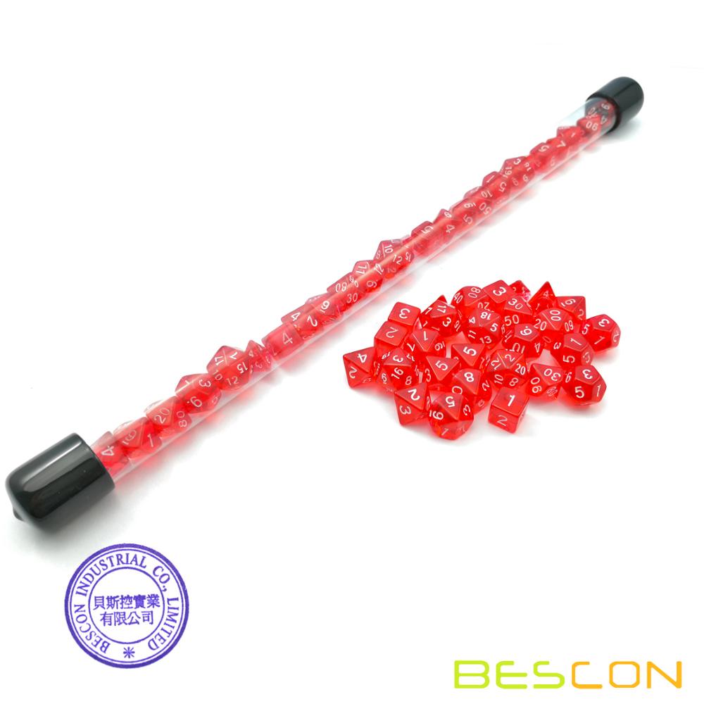 Bescon 28pcs Translucent Red M - огляд і ціна Dice Set Polyhedral