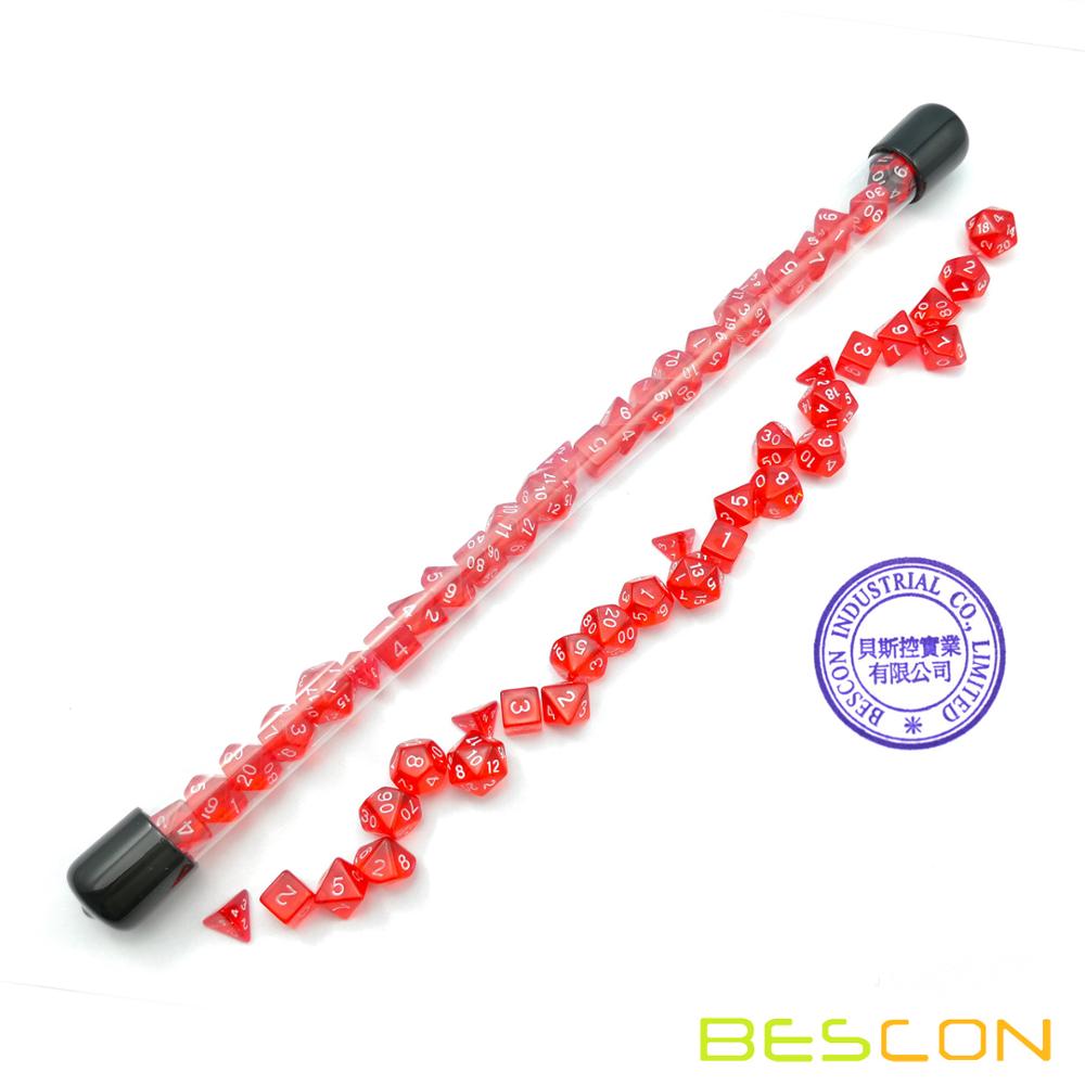 Bescon 28pcs Translucent Red M - огляд і ціна Dice Set Polyhedral