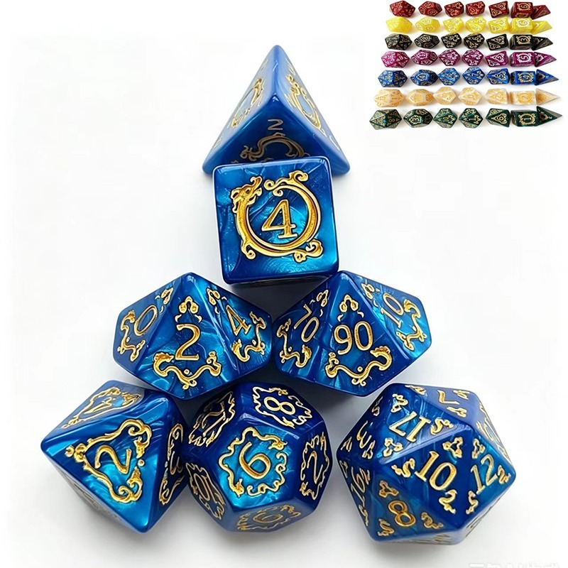 7Pcs Dragon Pattern Polyhedral - огляд і ціна Dice Set Polyhedral