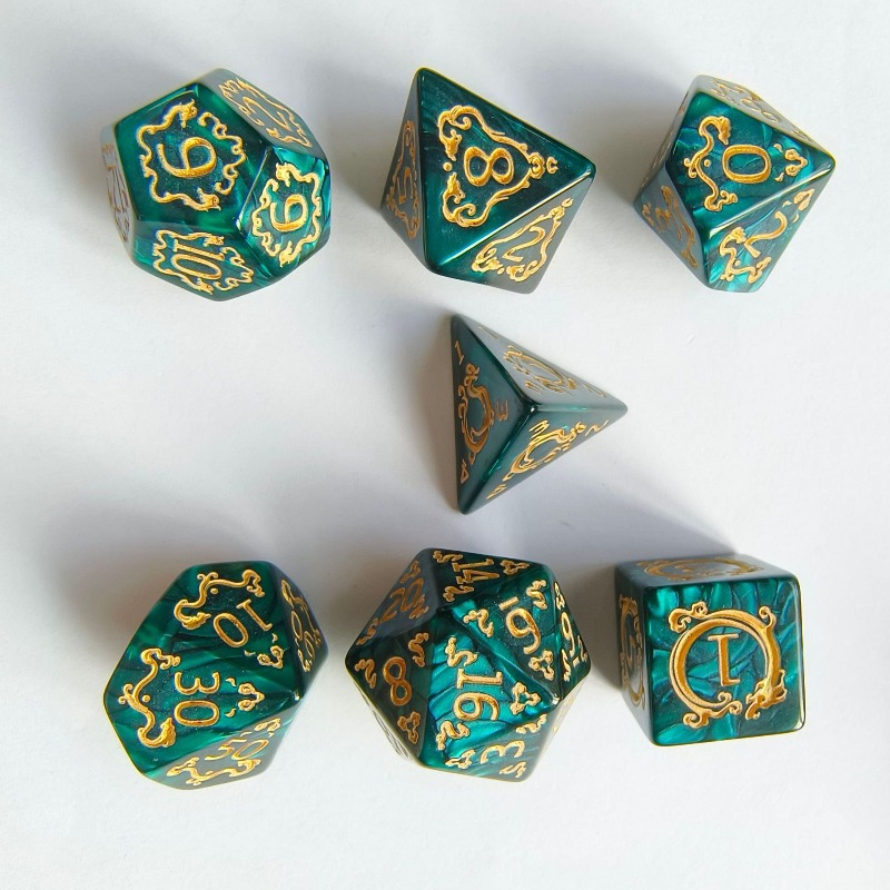 7Pcs Dragon Pattern Polyhedral - огляд і ціна Dice Set Polyhedral