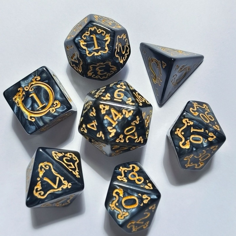 7Pcs Dragon Pattern Polyhedral - огляд і ціна Dice Set Polyhedral