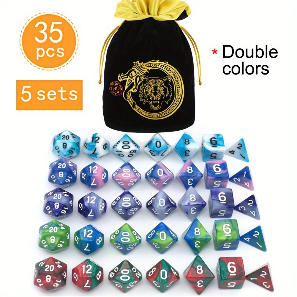 DND 5 Sets 35 Pcs Polyhedral D - огляд і ціна Dice Set Polyhedral