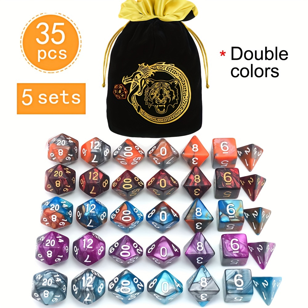 DND 5 Sets 35 Pcs Polyhedral D - огляд і ціна Dice Set Polyhedral