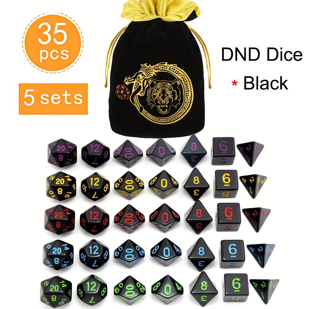 DND 5 Sets 35 Pcs Polyhedral D - огляд і ціна Dice Set Polyhedral
