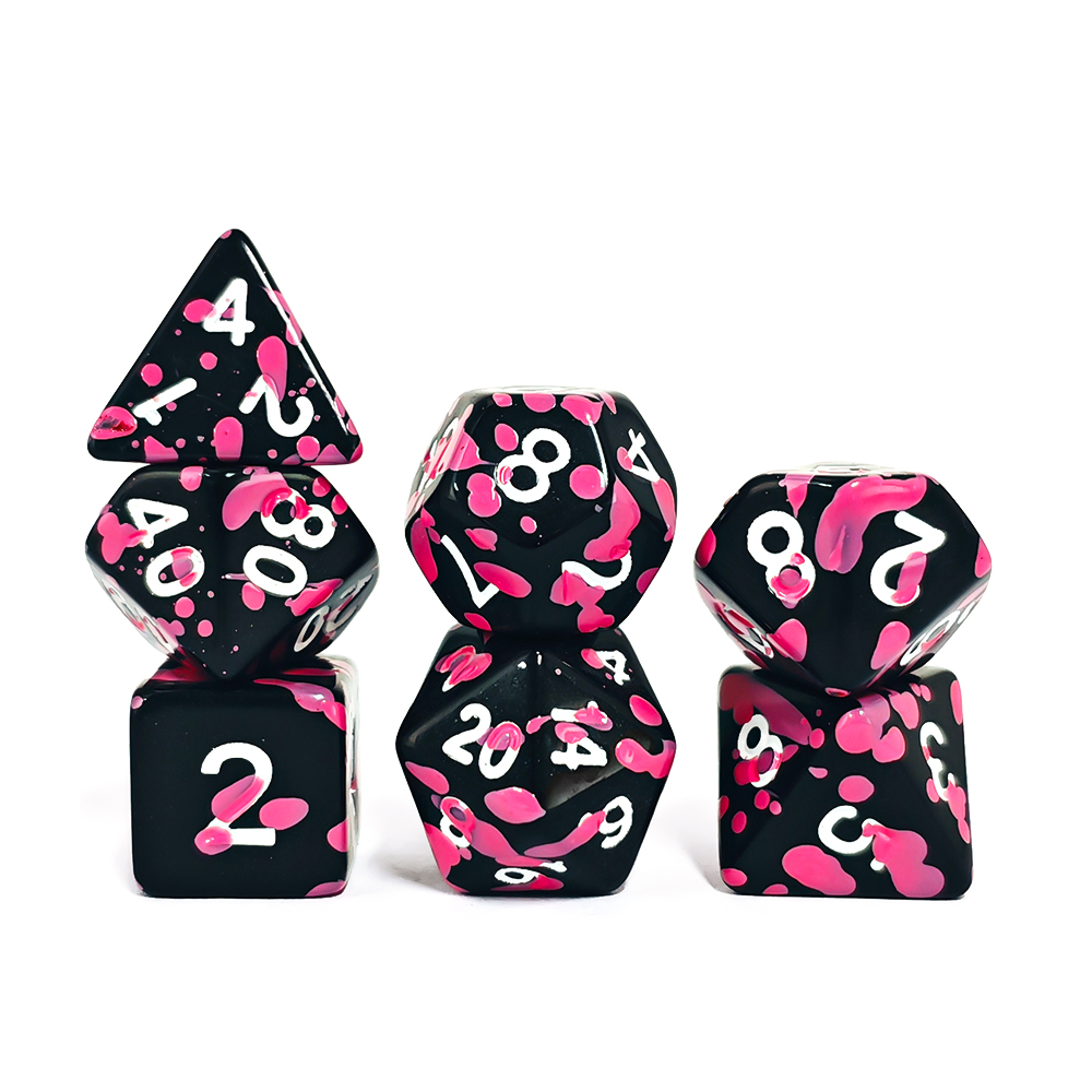 Polyhedral Pink Splatter Acryl - огляд і ціна Dice Set Polyhedral